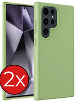 BTH BTH Samsung Galaxy S24 Ultra Hoesje Siliconen - Groen - 2 PACK