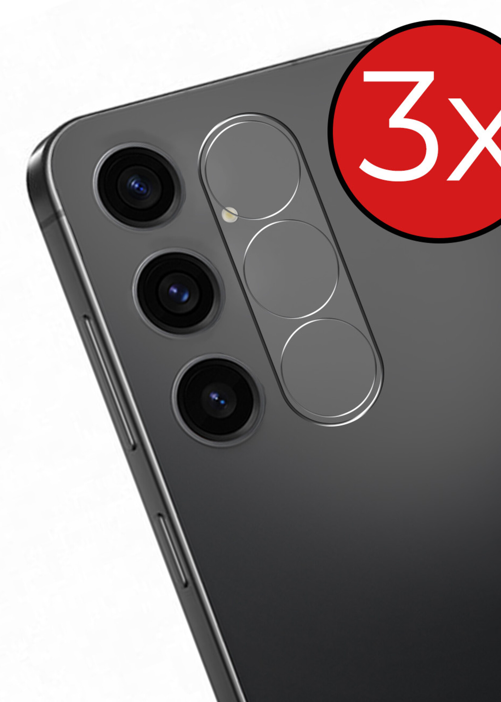 BTH Screenprotector Geschikt voor Samsung S24 Camera Lens Screenprotector Glas - Screenprotector Geschikt voor Samsung Galaxy S24 Screenprotector Camera Protector Gehard Glas - 3 PACK