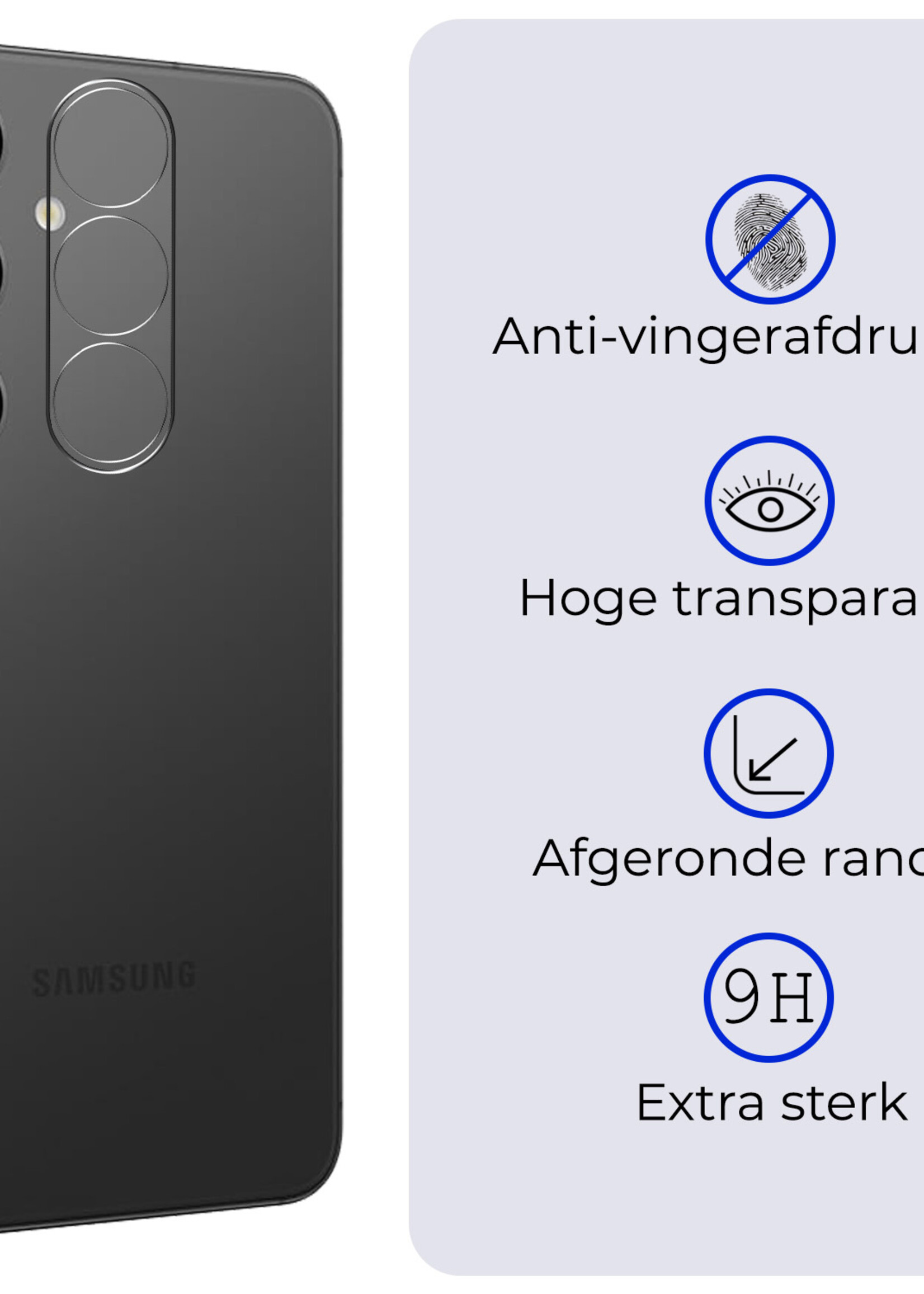 BTH Screenprotector Geschikt voor Samsung S24 Camera Lens Screenprotector Glas - Screenprotector Geschikt voor Samsung Galaxy S24 Screenprotector Camera Protector Gehard Glas - 3 PACK