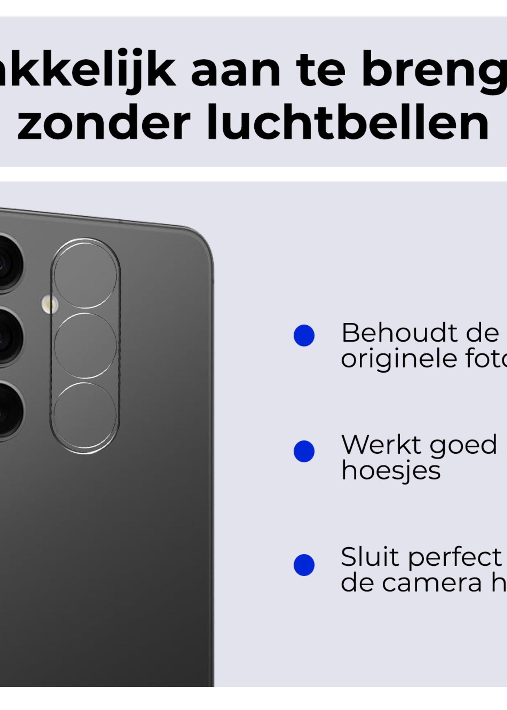 BTH Screenprotector Geschikt voor Samsung S24 Camera Lens Screenprotector Glas - Screenprotector Geschikt voor Samsung Galaxy S24 Screenprotector Camera Protector Gehard Glas - 3 PACK