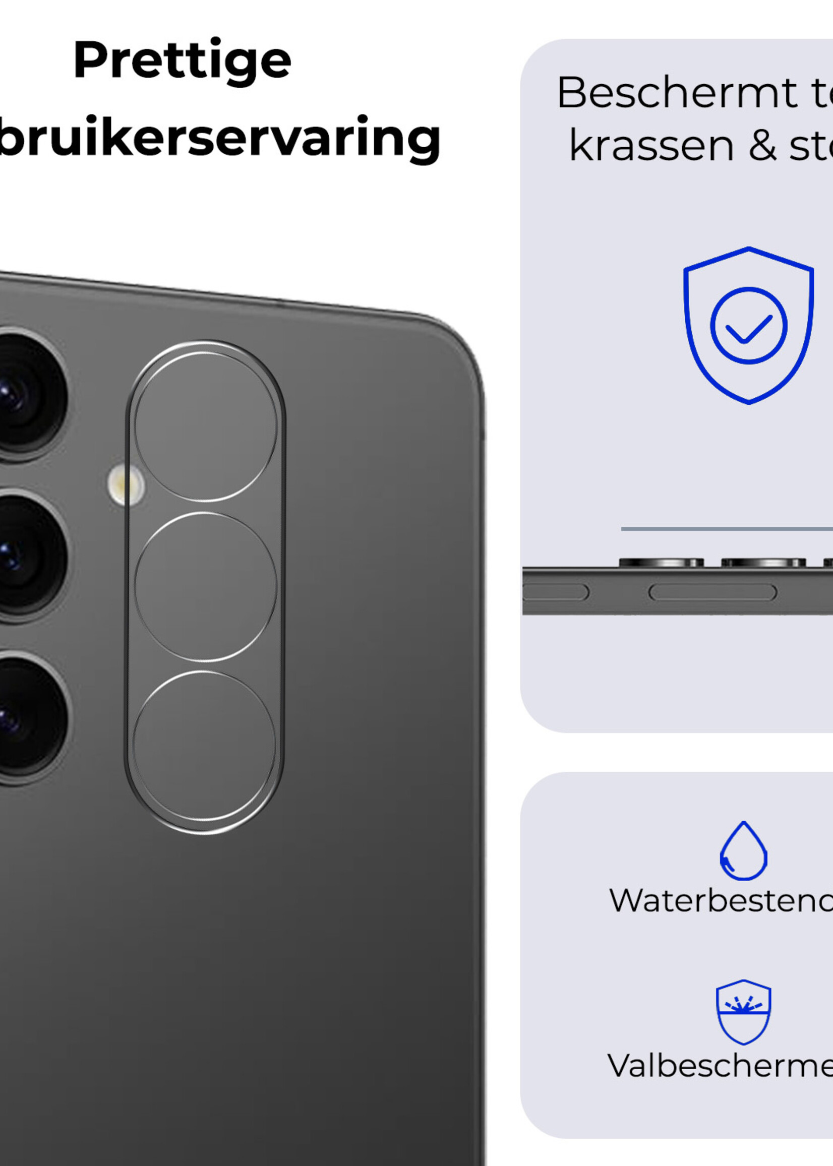 BTH Screenprotector Geschikt voor Samsung S24 Camera Lens Screenprotector Glas - Screenprotector Geschikt voor Samsung Galaxy S24 Screenprotector Camera Protector Gehard Glas - 3 PACK
