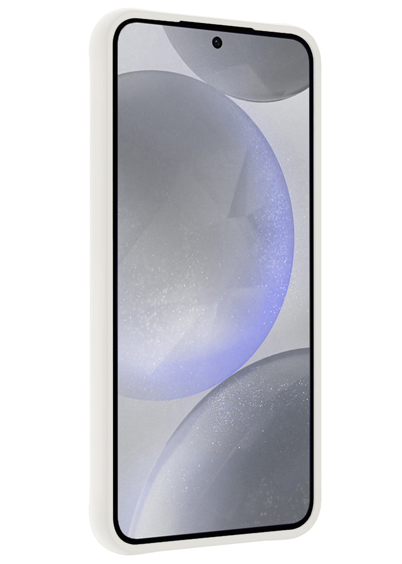BTH Hoesje Geschikt voor Samsung S24 Plus Hoesje Siliconen Case Hoes - Hoes Geschikt voor Samsung Galaxy S24 Plus Hoes Cover Case - Wit