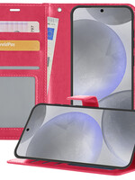 BTH BTH Samsung Galaxy S24 Plus Hoesje Bookcase - Donkerroze