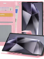 BTH BTH Samsung Galaxy S24 Ultra Hoesje Bookcase - Lichtroze