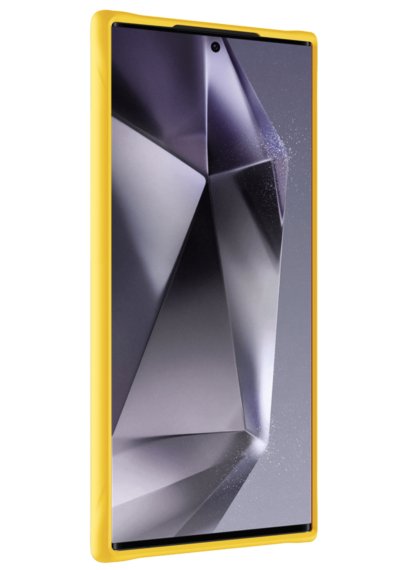 BTH Hoesje Geschikt voor Samsung S24 Ultra Hoesje Siliconen Case Hoes Met Screenprotector - Hoes Geschikt voor Samsung Galaxy S24 Ultra Hoes Cover Case - Geel