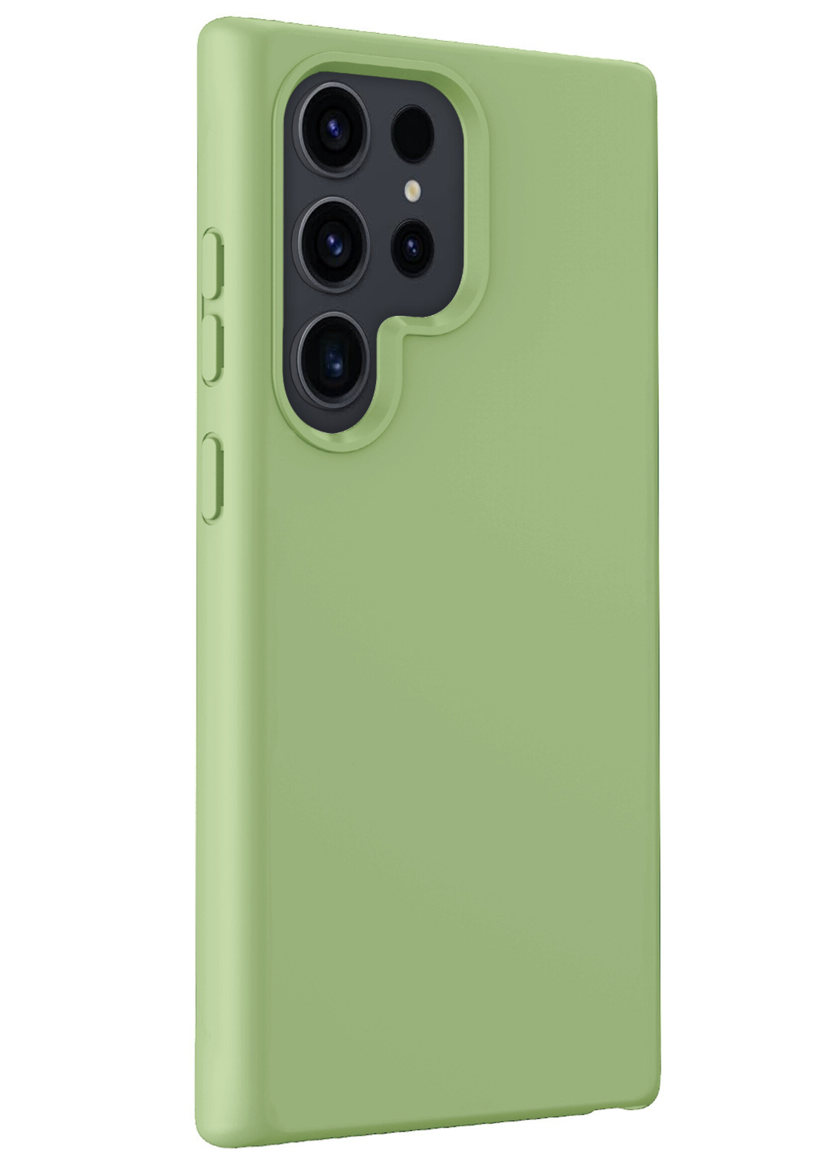 BTH Hoesje Geschikt voor Samsung S24 Ultra Hoesje Siliconen Case Hoes Met Screenprotector - Hoes Geschikt voor Samsung Galaxy S24 Ultra Hoes Cover Case - Groen