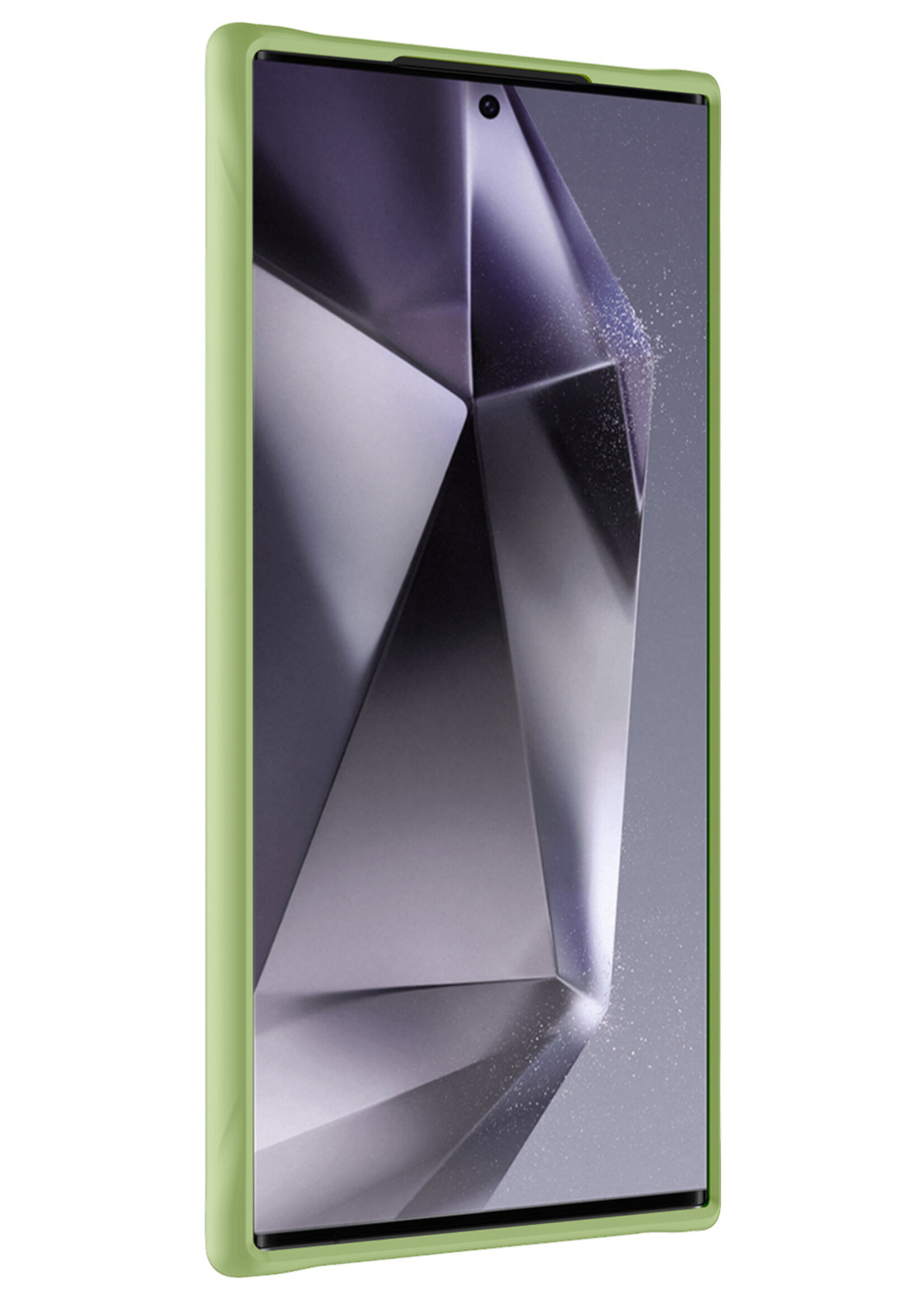 BTH Hoesje Geschikt voor Samsung S24 Ultra Hoesje Siliconen Case Hoes Met Screenprotector - Hoes Geschikt voor Samsung Galaxy S24 Ultra Hoes Cover Case - Groen