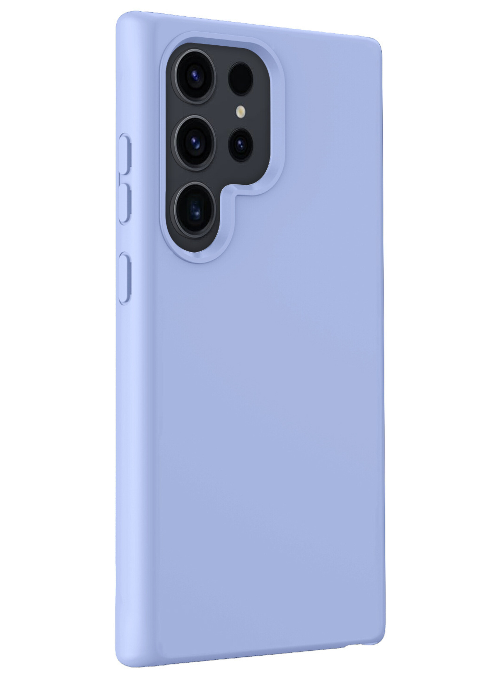 BTH Hoesje Geschikt voor Samsung S24 Ultra Hoesje Siliconen Case Hoes Met Screenprotector - Hoes Geschikt voor Samsung Galaxy S24 Ultra Hoes Cover Case - Lichtblauw