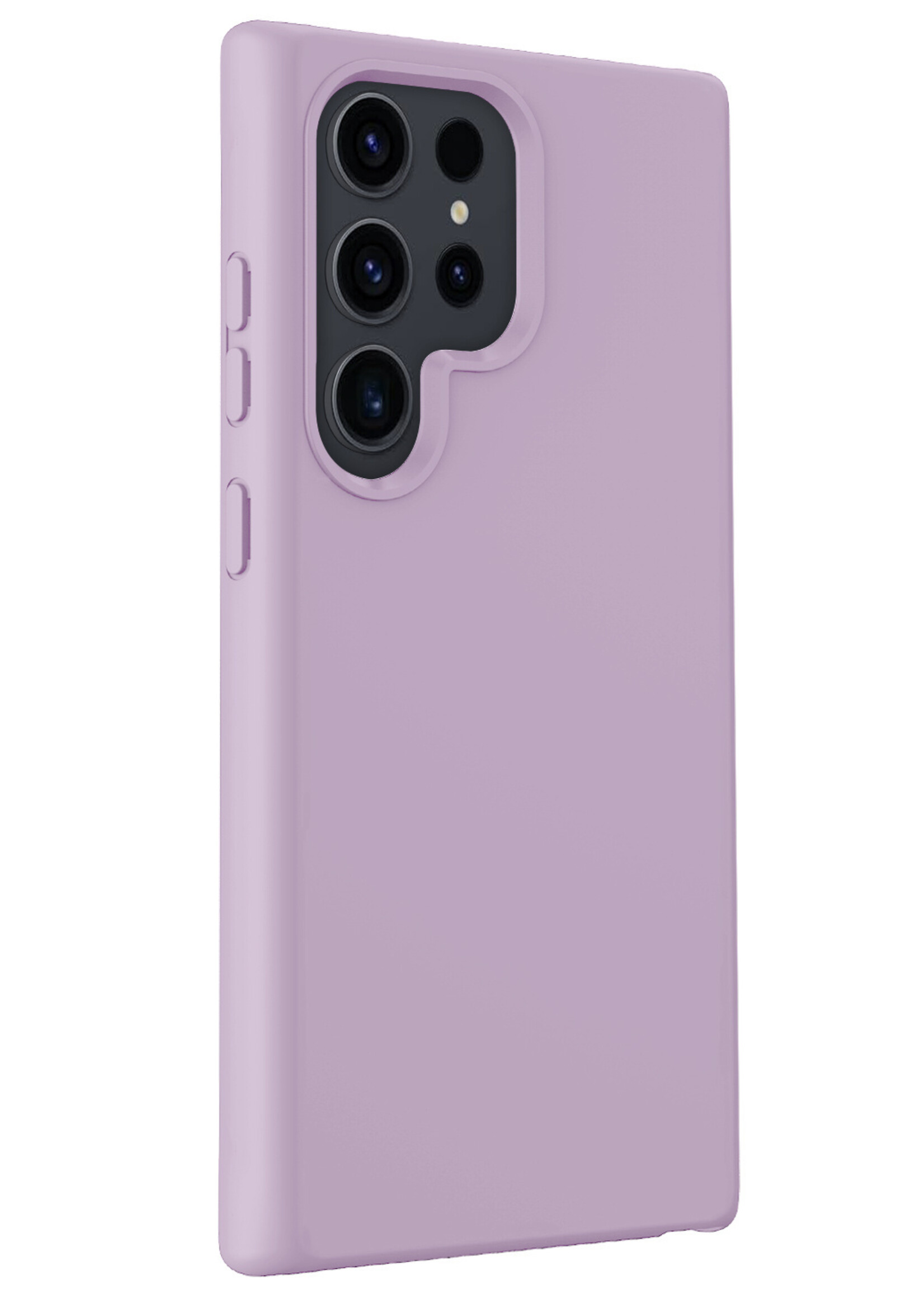 BTH Hoesje Geschikt voor Samsung S24 Ultra Hoesje Siliconen Case Hoes Met 2x Screenprotector - Hoes Geschikt voor Samsung Galaxy S24 Ultra Hoes Cover Case - Lila