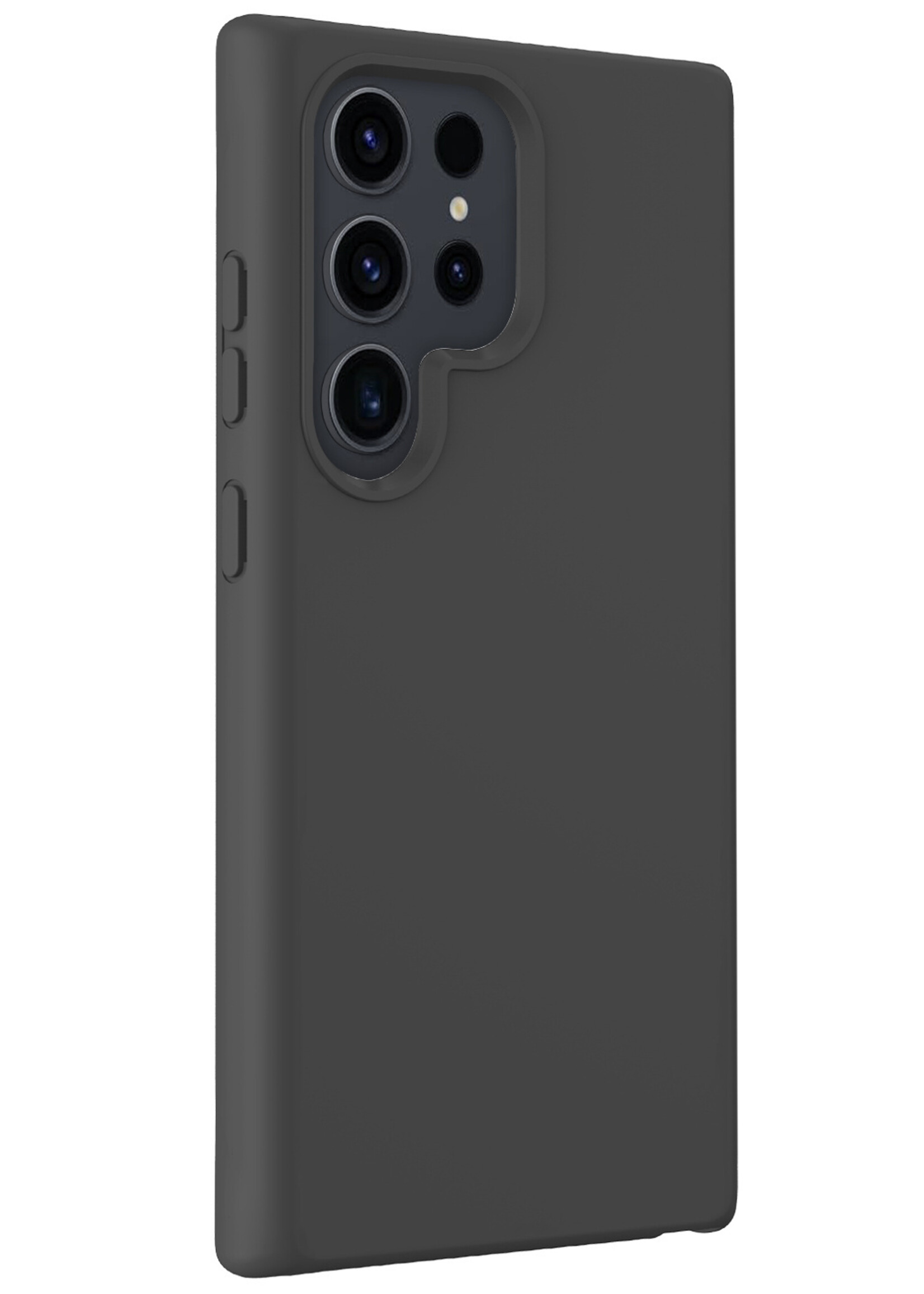 BTH Hoesje Geschikt voor Samsung S24 Ultra Hoesje Siliconen Case Hoes Met 2x Screenprotector - Hoes Geschikt voor Samsung Galaxy S24 Ultra Hoes Cover Case - Zwart