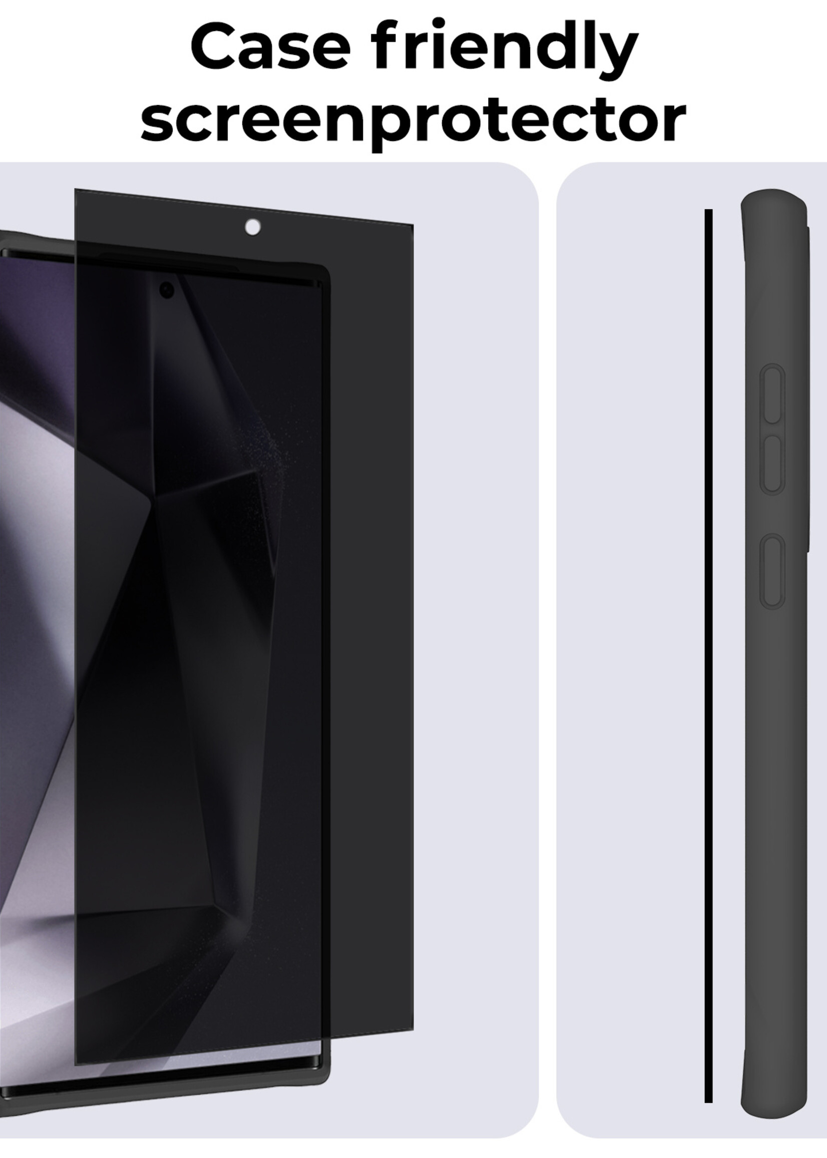 BTH Screenprotector Geschikt voor Samsung S24 Ultra Screenprotector Privacy Glas Gehard Full Cover - Screenprotector Geschikt voor Samsung Galaxy S24 Ultra Screenprotector Privacy Tempered Glass - 3 PACK