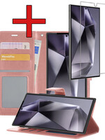 BTH BTH Samsung Galaxy S24 Ultra Hoesje Bookcase Met Screenprotector - Rose Goud