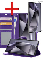 BTH BTH Samsung Galaxy S24 Ultra Hoesje Bookcase Met Screenprotector - Paars