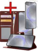 BTH BTH Samsung Galaxy S24 Hoesje Bookcase Met Screenprotector - Bruin