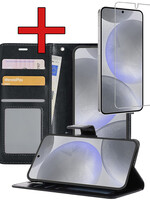 BTH BTH Samsung Galaxy S24 Plus Hoesje Bookcase Met Screenprotector - Zwart