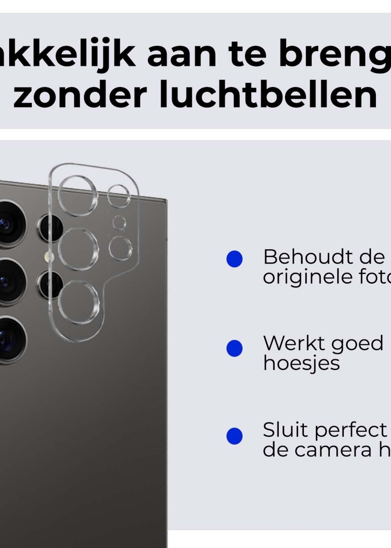 BTH Screenprotector Geschikt voor Samsung S24 Ultra Camera Lens Screenprotector Glas - Screenprotector Geschikt voor Samsung Galaxy S24 Ultra Screenprotector Camera Protector Gehard Glas