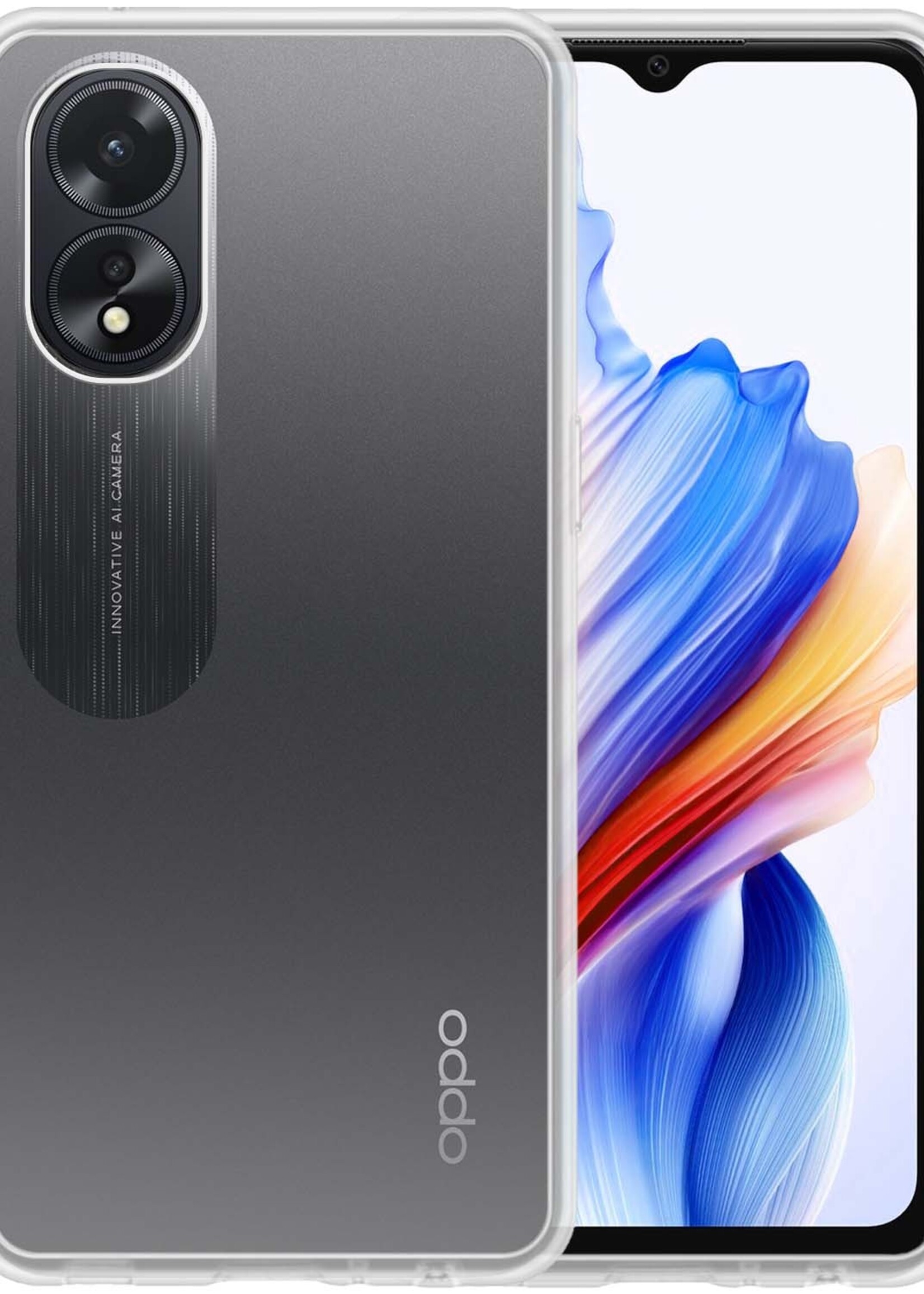 BTH Hoesje Geschikt voor OPPO A38 Hoesje Siliconen Case Hoes - Hoes Geschikt voor OPPO A38 Hoes Cover Case - Transparant
