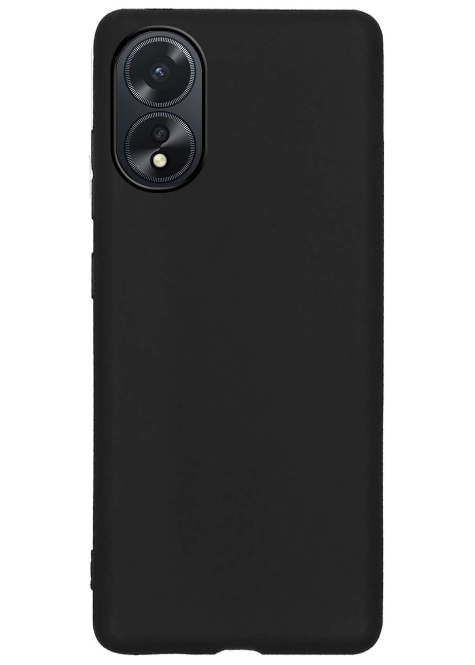 BTH Hoesje Geschikt voor OPPO A38 Hoesje Siliconen Case Hoes - Hoes Geschikt voor OPPO A38 Hoes Cover Case - Zwart