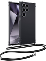 BTH BTH Samsung Galaxy S24 Ultra Hoesje Transparant Shockproof Met Zwart Koord