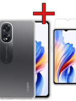 BTH BTH OPPO A38 Hoesje Siliconen Met Screenprotector - Transparant