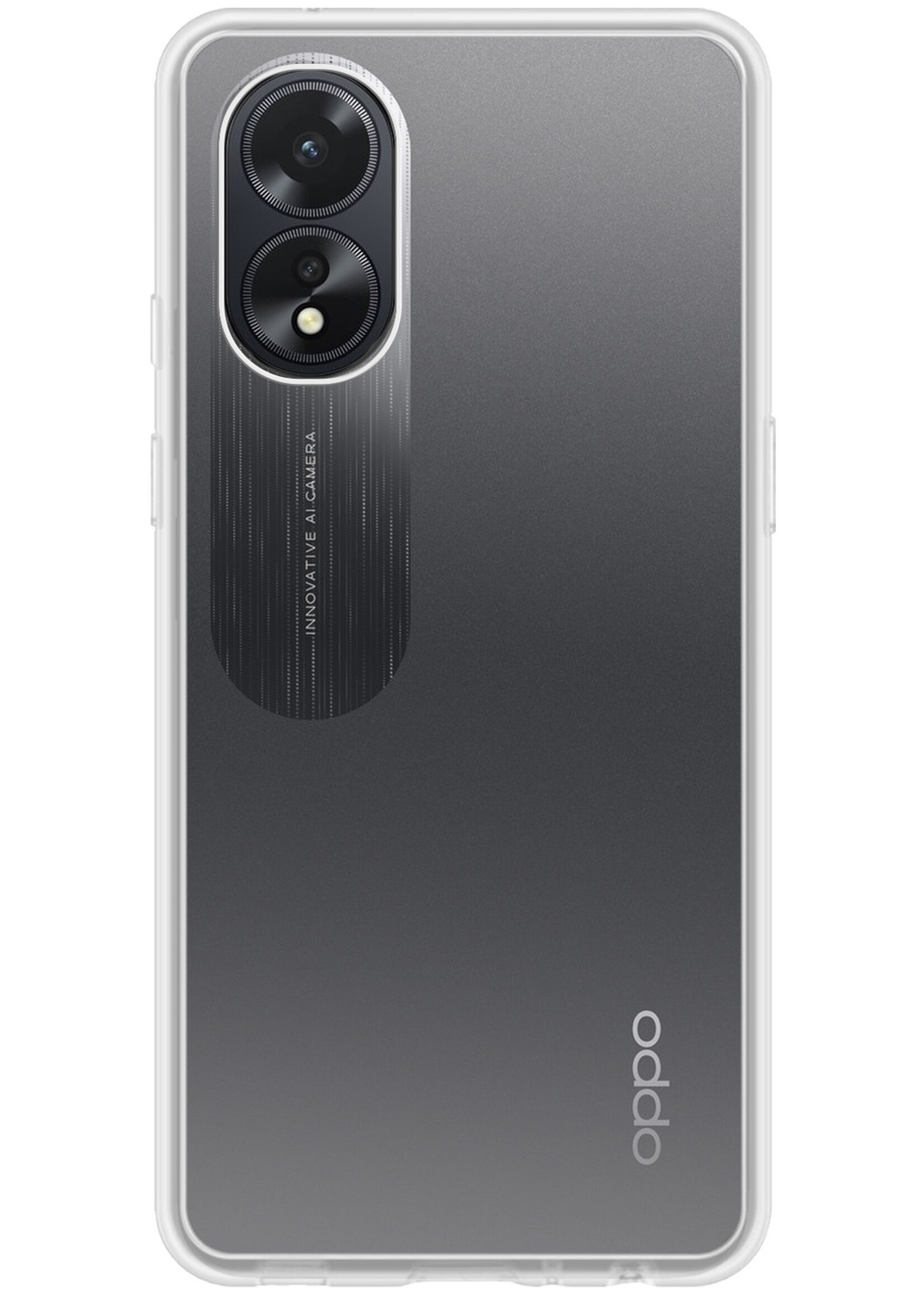BTH Hoesje Geschikt voor OPPO A38 Hoesje Siliconen Case Hoes Met 2x Screenprotector - Hoes Geschikt voor OPPO A38 Hoes Cover Case - Transparant