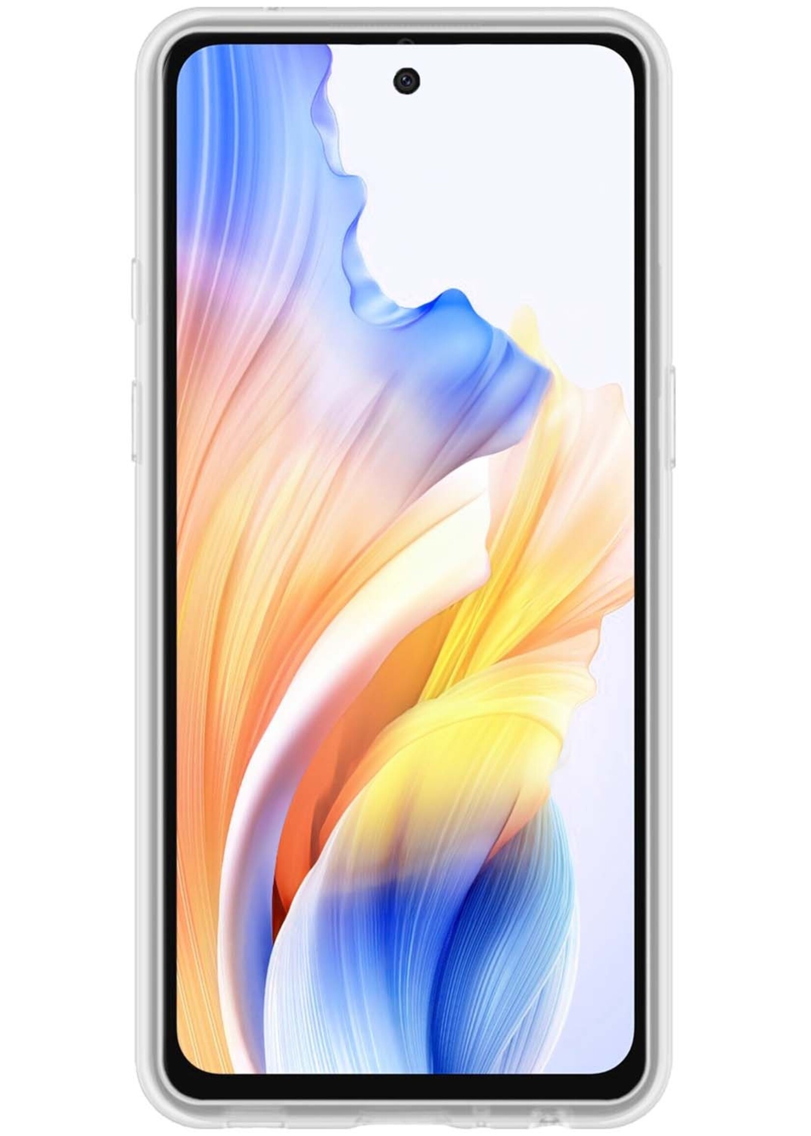 BTH Hoesje Geschikt voor OPPO A58 Hoesje Siliconen Case Hoes - Hoes Geschikt voor OPPO A58 Hoes Cover Case - Transparant