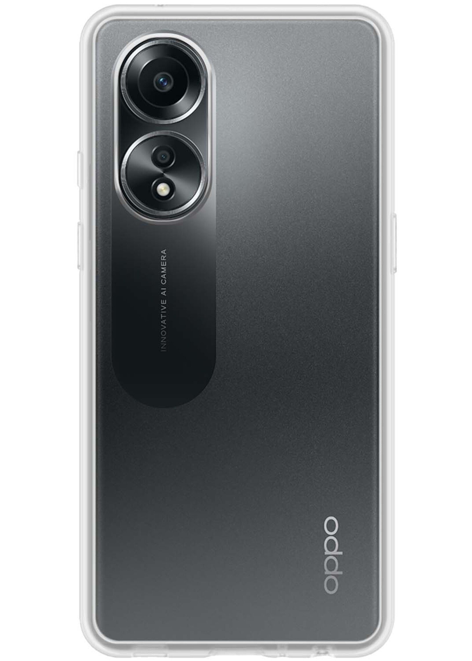BTH Hoesje Geschikt voor OPPO A58 Hoesje Siliconen Case Hoes - Hoes Geschikt voor OPPO A58 Hoes Cover Case - Transparant