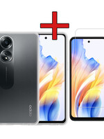 BTH BTH OPPO A58 Hoesje Siliconen Met Screenprotector - Transparant