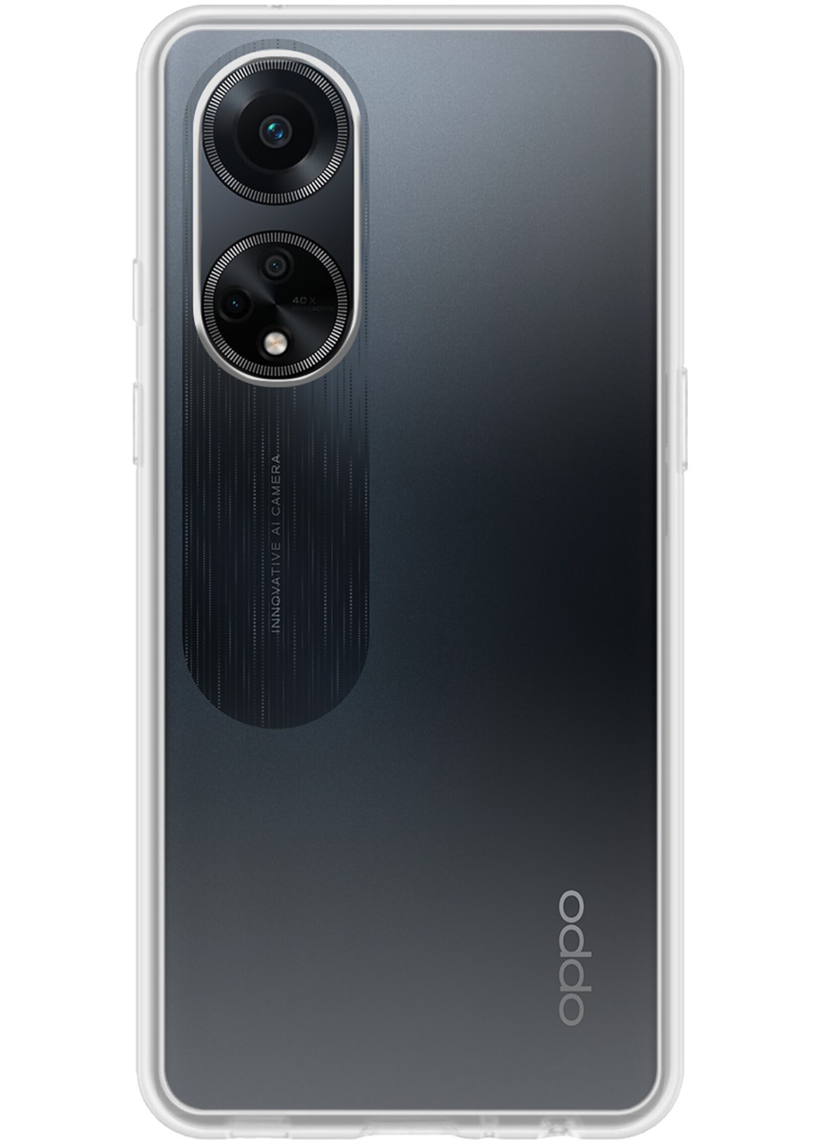 BTH Hoesje Geschikt voor OPPO A98 Hoesje Siliconen Case Hoes - Hoes Geschikt voor OPPO A98 Hoes Cover Case - Transparant - 2 PACK