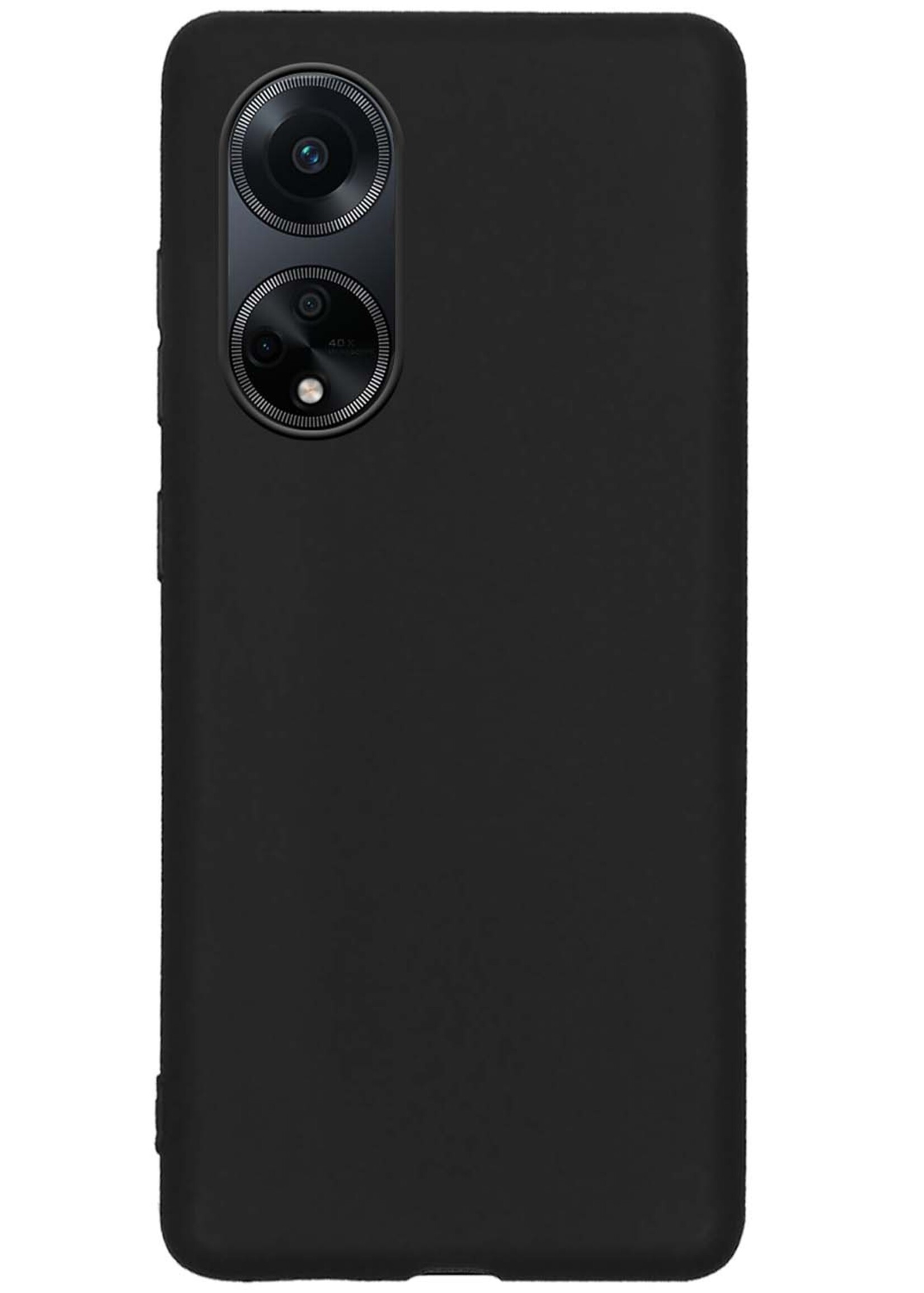 BTH Hoesje Geschikt voor OPPO A98 Hoesje Siliconen Case Hoes Met Screenprotector - Hoes Geschikt voor OPPO A98 Hoes Cover Case - Zwart