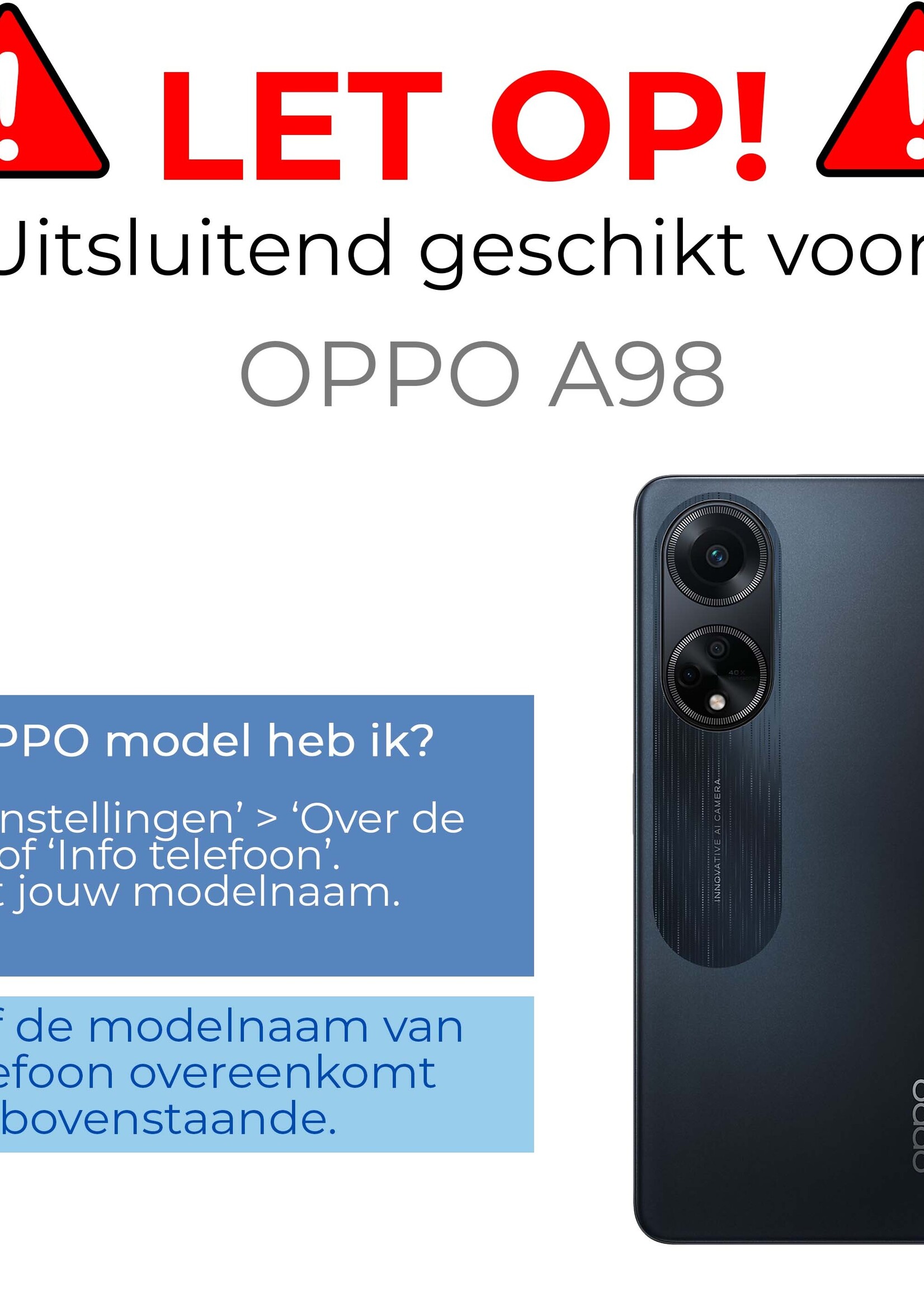 BTH Hoesje Geschikt voor OPPO A98 Hoesje Siliconen Shock Proof Case Hoes Met 2x Screenprotector - Hoes Geschikt voor OPPO A98 Hoes Cover Case Shockproof - Transparant