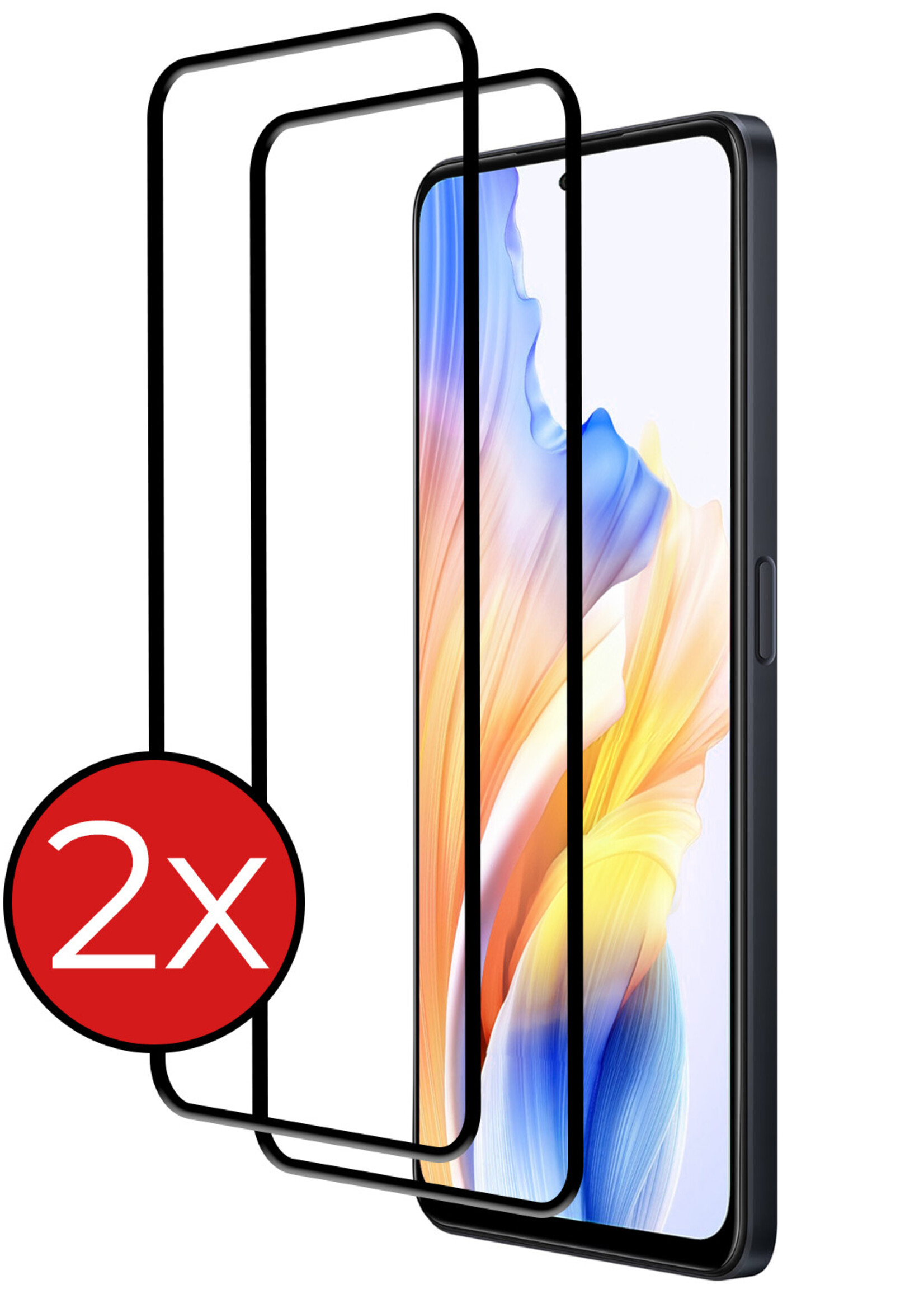 BTH Screenprotector Geschikt voor OPPO A98 Screenprotector Glas Gehard Tempered Glass Full Cover - Screenprotector Geschikt voor OPPO A98 Screen Protector Screen Cover - 2 PACK