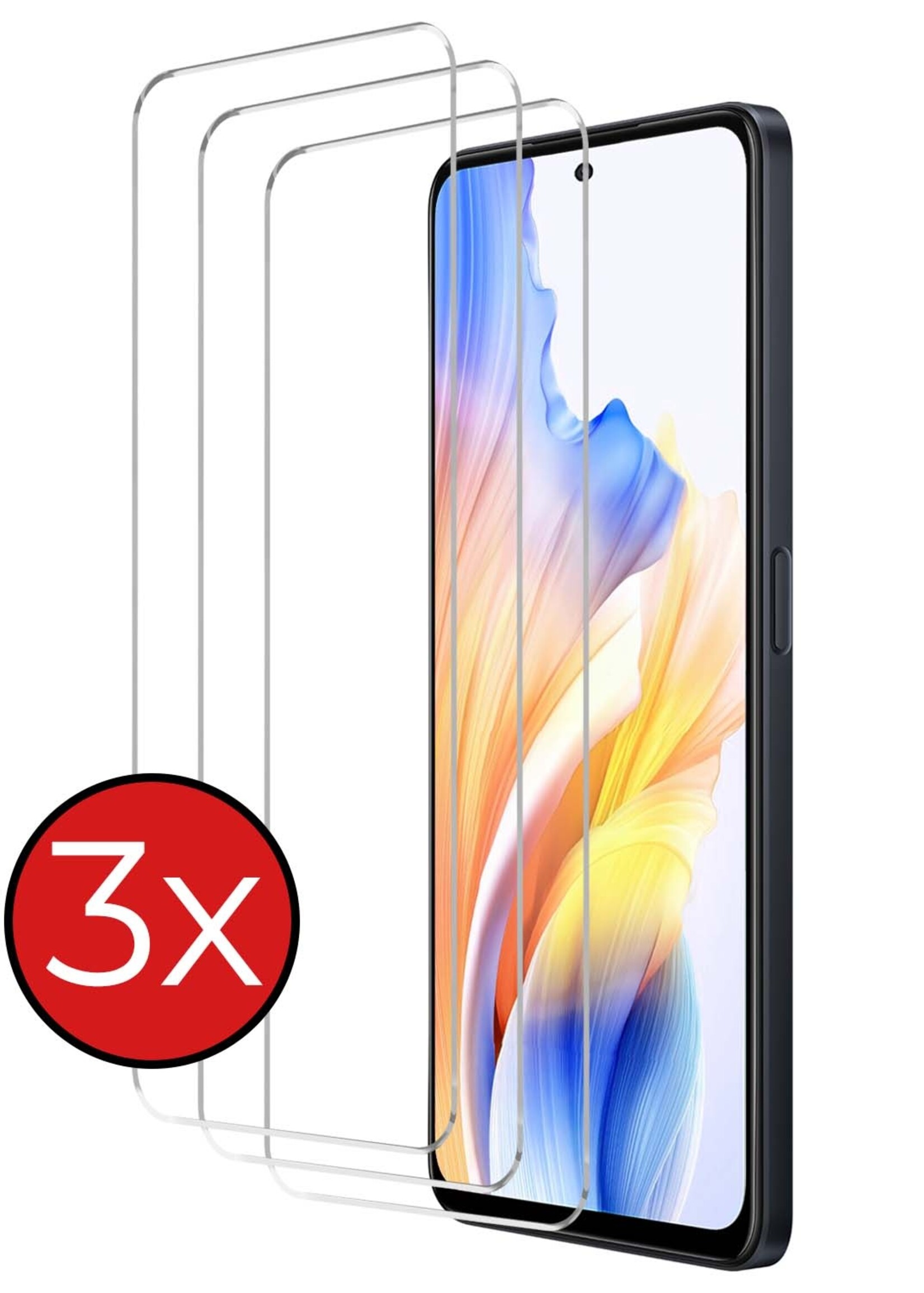 BTH Screenprotector Geschikt voor OPPO A98 Screenprotector Glas Gehard Tempered Glass - Screenprotector Geschikt voor OPPO A98 Screen Protector Screen Cover - 3 PACK