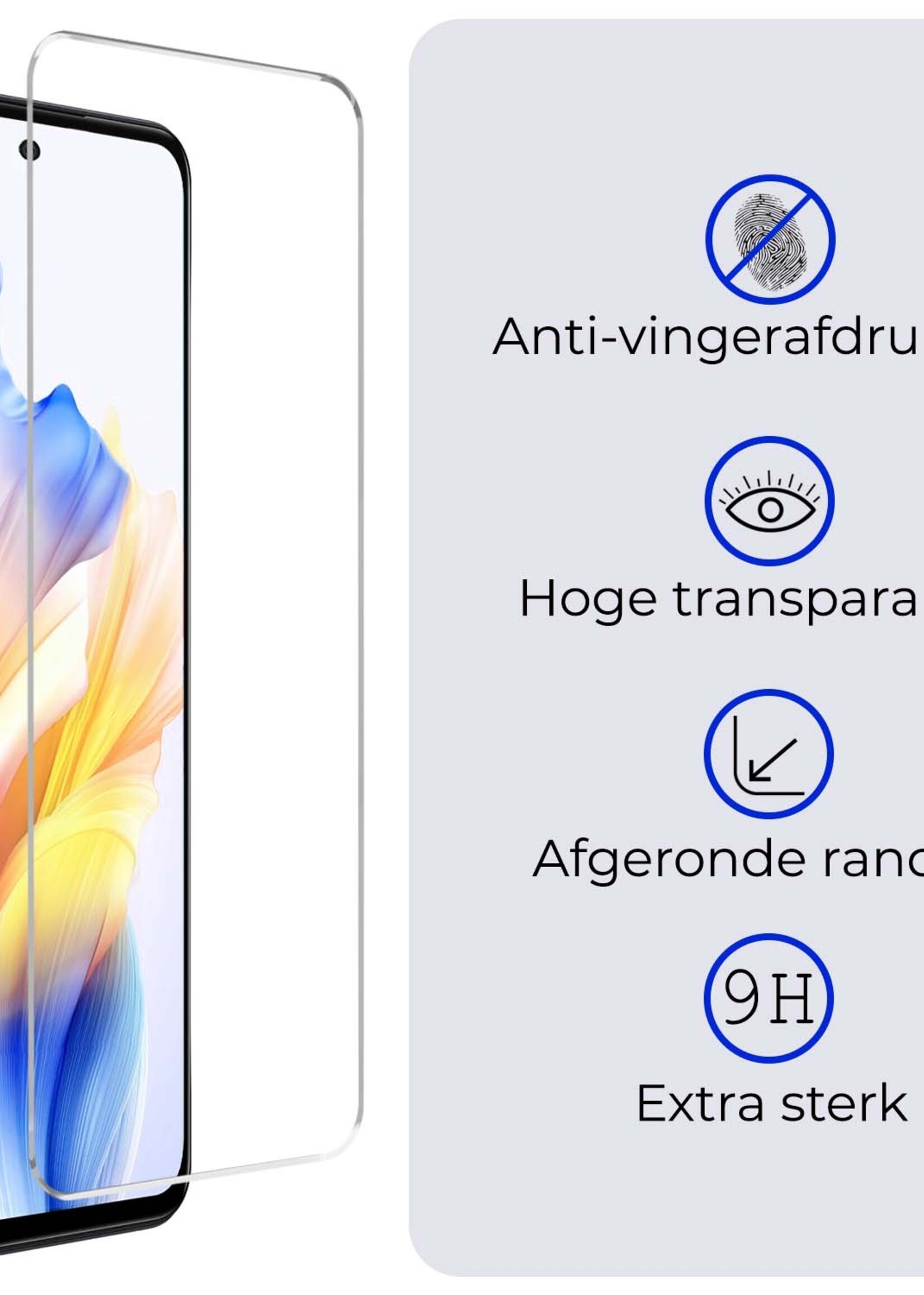 BTH Screenprotector Geschikt voor OPPO A98 Screenprotector Glas Gehard Tempered Glass - Screenprotector Geschikt voor OPPO A98 Screen Protector Screen Cover - 3 PACK