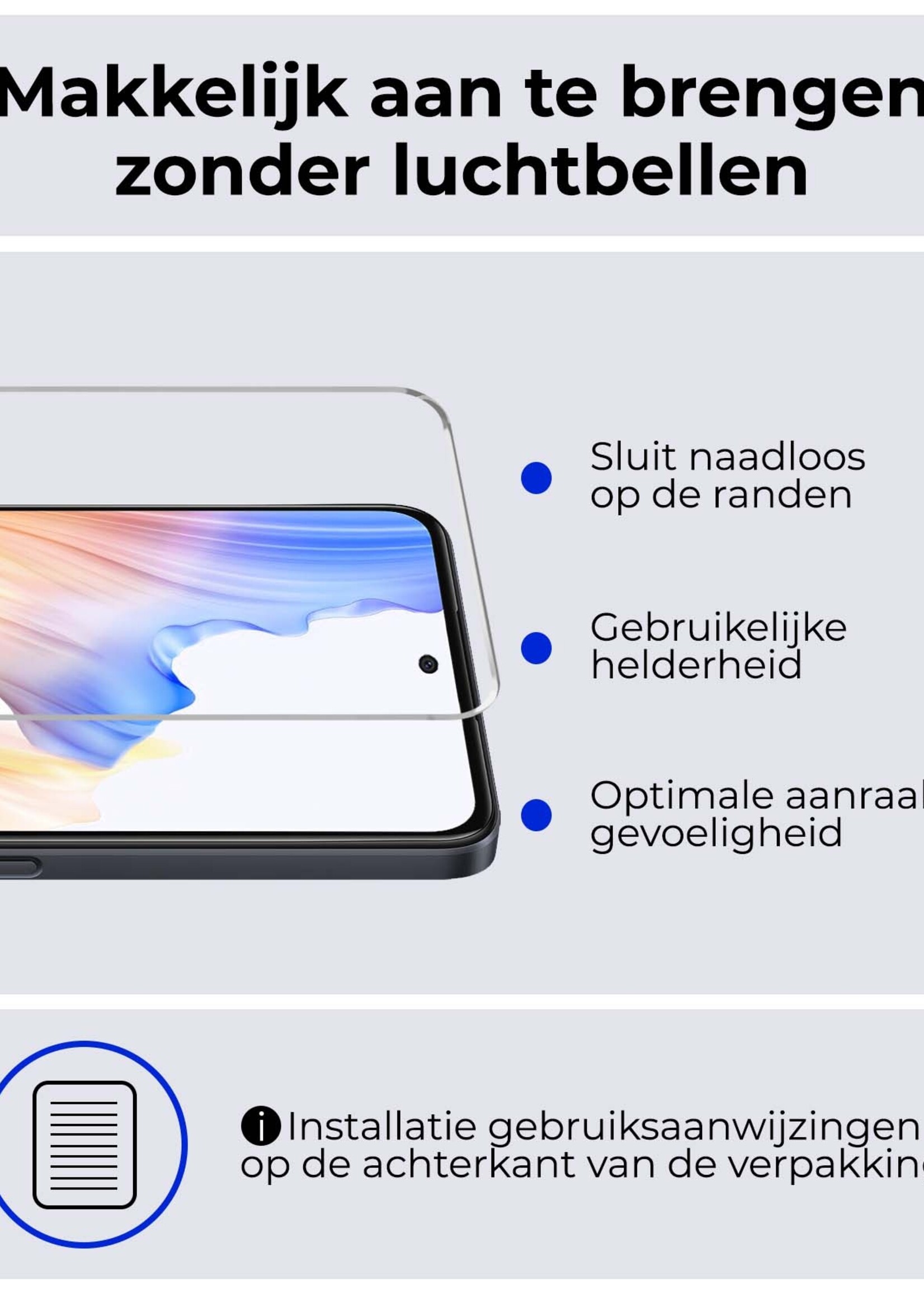 BTH Screenprotector Geschikt voor OPPO A98 Screenprotector Glas Gehard Tempered Glass - Screenprotector Geschikt voor OPPO A98 Screen Protector Screen Cover - 3 PACK
