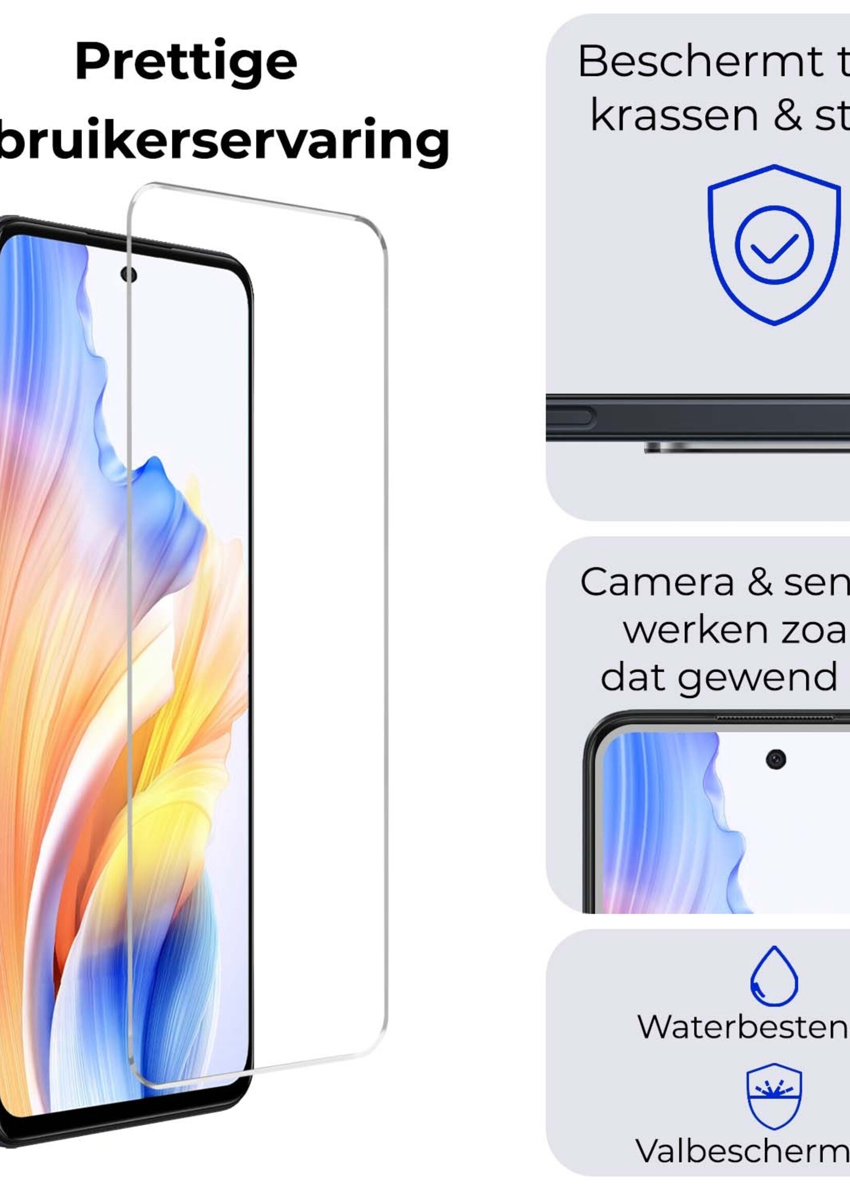 BTH Screenprotector Geschikt voor OPPO A98 Screenprotector Glas Gehard Tempered Glass - Screenprotector Geschikt voor OPPO A98 Screen Protector Screen Cover - 3 PACK