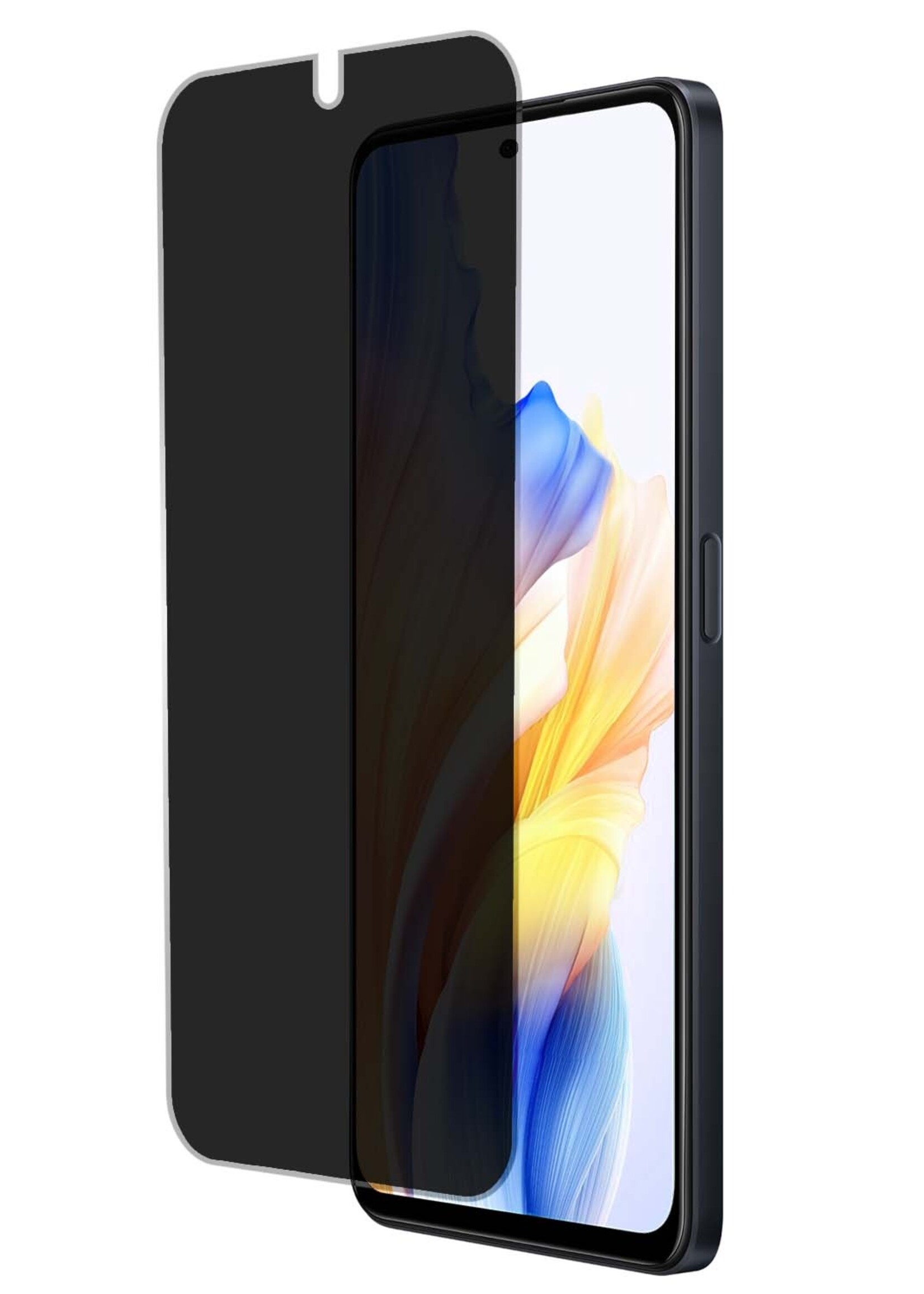 BTH Screenprotector Geschikt voor OPPO A58 Screenprotector Privacy Glas Gehard Full Cover - Screenprotector Geschikt voor OPPO A58 Screenprotector Privacy Tempered Glass