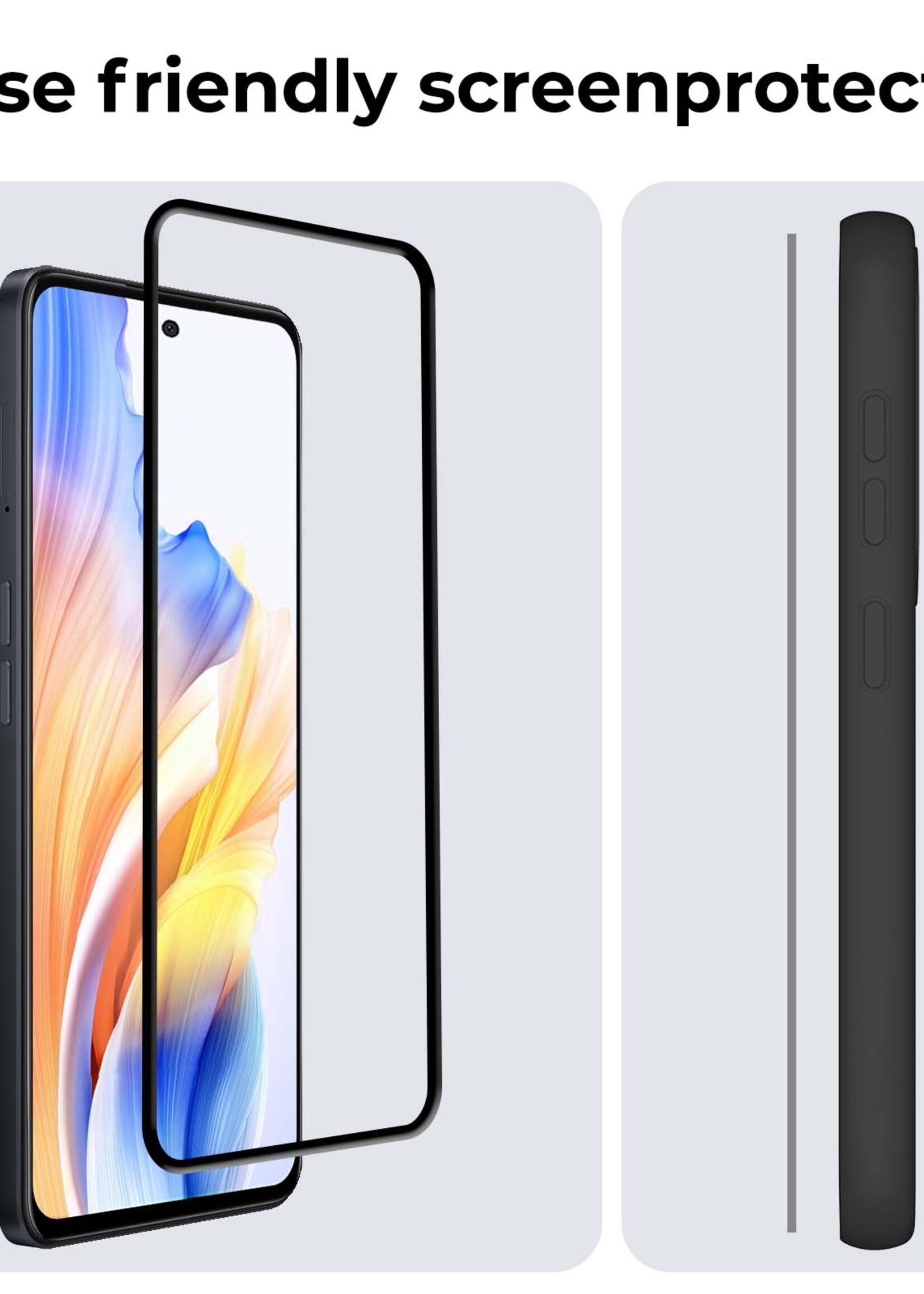 BTH Screenprotector Geschikt voor OPPO A58 Screenprotector Glas Gehard Tempered Glass Full Cover - Screenprotector Geschikt voor OPPO A58 Screen Protector Screen Cover