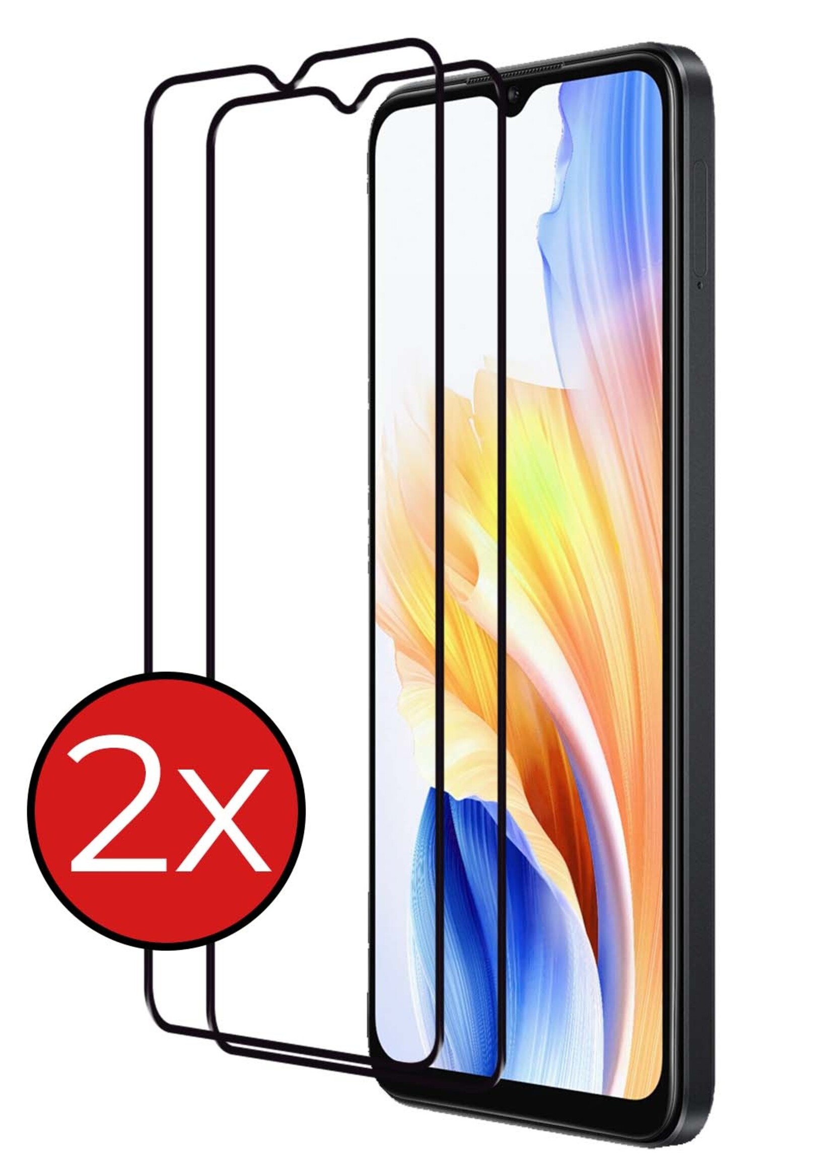 BTH Screenprotector Geschikt voor OPPO A38 Screenprotector Glas Gehard Tempered Glass Full Cover - Screenprotector Geschikt voor OPPO A38 Screen Protector Screen Cover - 2 PACK