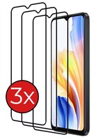 BTH BTH OPPO A38 Screenprotector Glas Full Cover 2D - 3 PACK