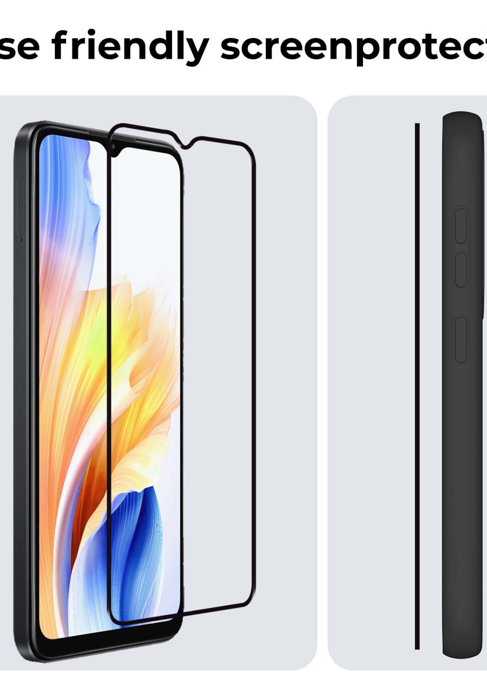 BTH Screenprotector Geschikt voor OPPO A38 Screenprotector Glas Gehard Tempered Glass Full Cover - Screenprotector Geschikt voor OPPO A38 Screen Protector Screen Cover - 3 PACK