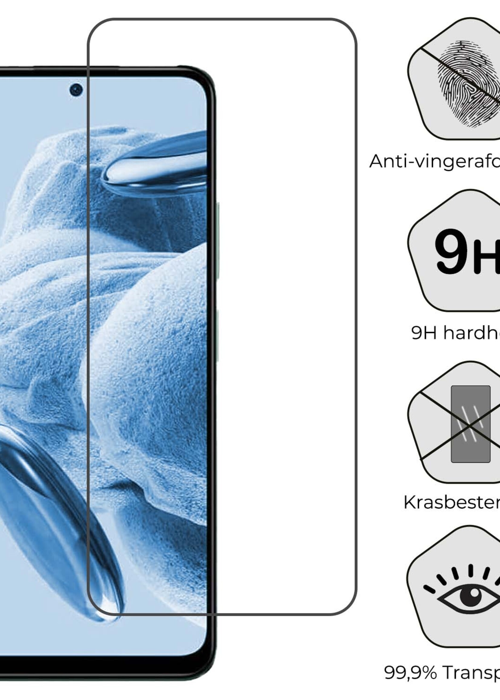 BTH Screenprotector Geschikt voor Xiaomi Redmi Note 12 5G Screenprotector Glas Gehard Tempered Glass - Screenprotector Geschikt voor Xiaomi Redmi Note 12 5G Screen Protector Screen Cover