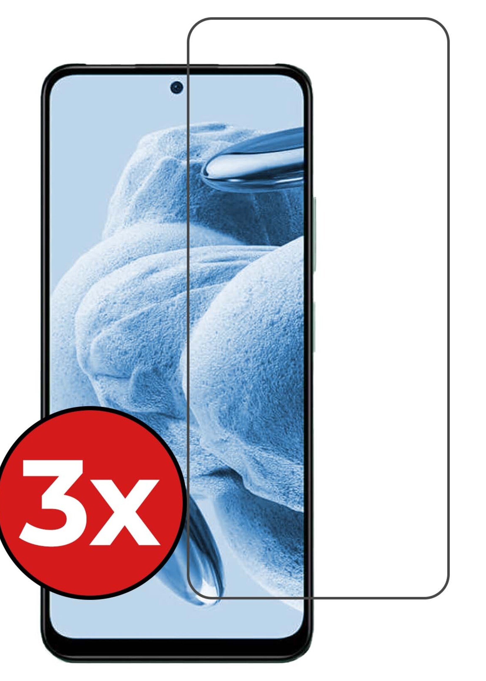 BTH Screenprotector Geschikt voor Xiaomi Redmi Note 12 5G Screenprotector Glas Gehard Tempered Glass - Screenprotector Geschikt voor Xiaomi Redmi Note 12 5G Screen Protector Screen Cover - 3 PACK
