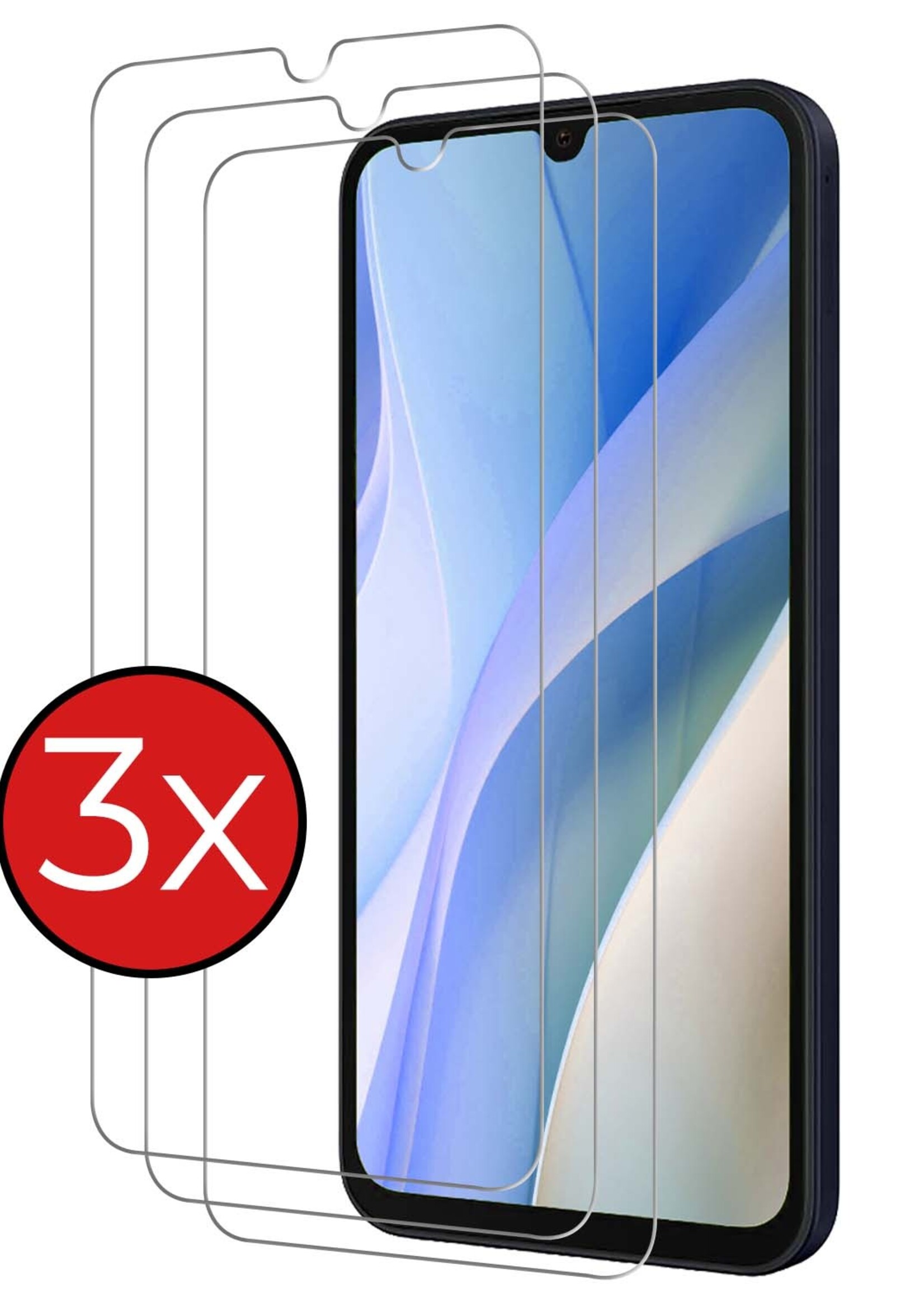 BTH Screenprotector Geschikt voor Samsung A15 Screenprotector Glas Gehard Tempered Glass - Screenprotector Geschikt voor Samsung Galaxy A15 Screen Protector Screen Cover - 3 PACK