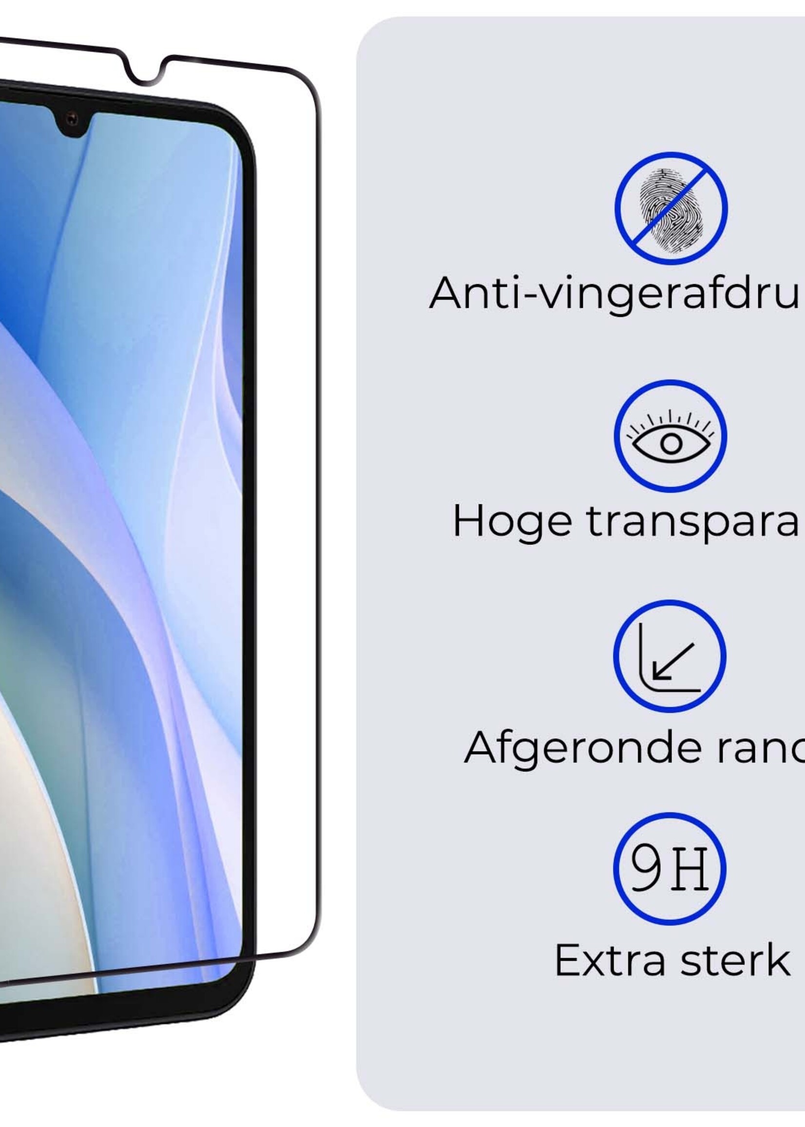 BTH Screenprotector Geschikt voor Samsung A15 Screenprotector Glas Gehard Tempered Glass Full Cover - Screenprotector Geschikt voor Samsung Galaxy A15 Screen Protector Screen Cover - 3 PACK