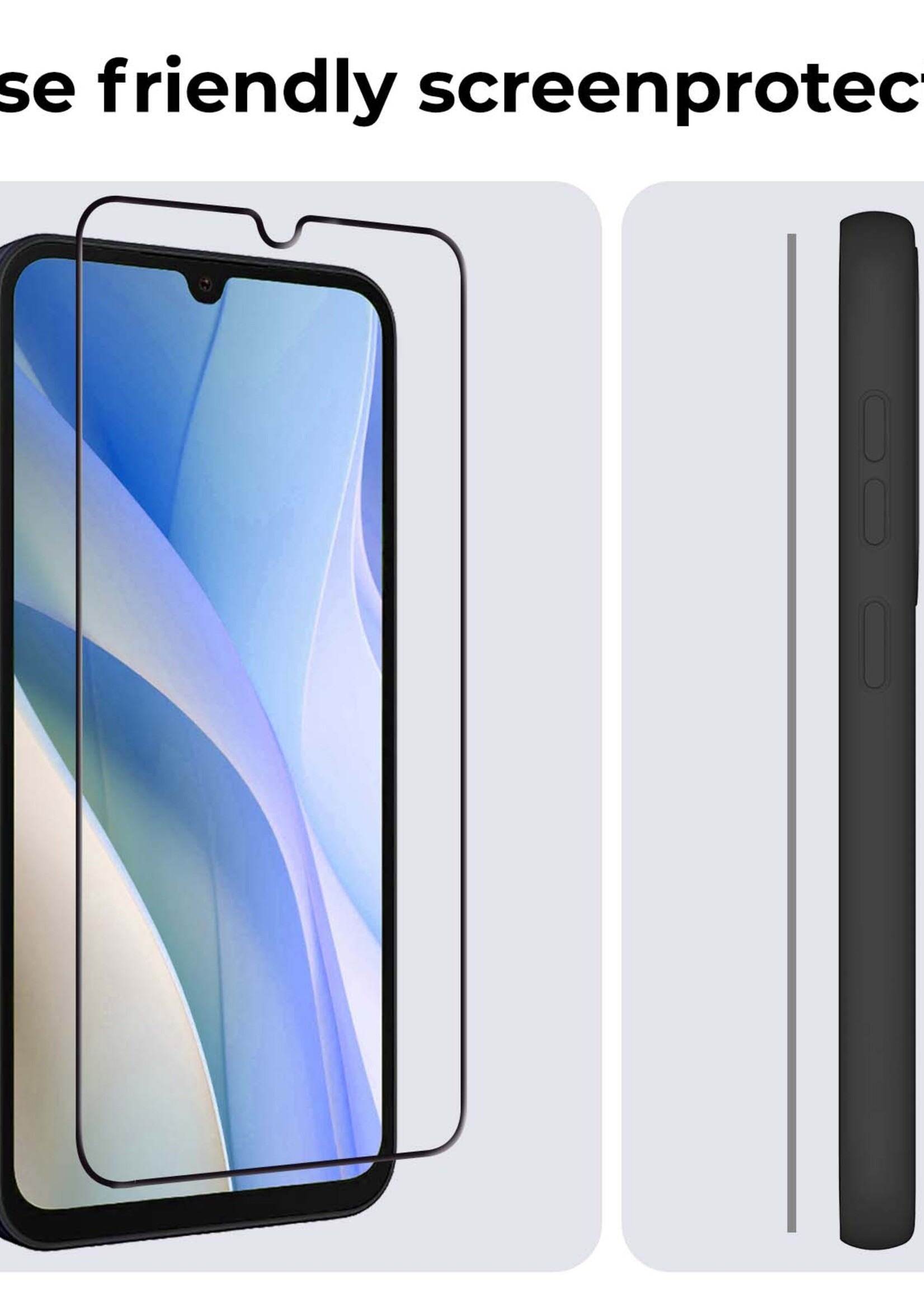 BTH Screenprotector Geschikt voor Samsung A15 Screenprotector Glas Gehard Tempered Glass Full Cover - Screenprotector Geschikt voor Samsung Galaxy A15 Screen Protector Screen Cover - 3 PACK