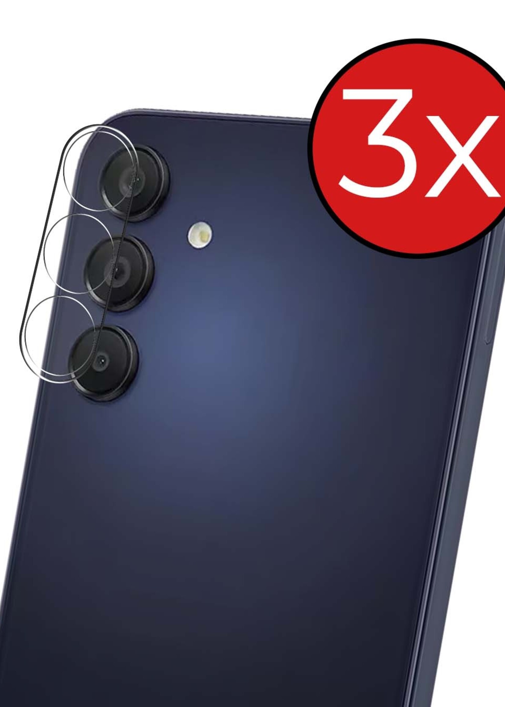 BTH Screenprotector Geschikt voor Samsung A15 Camera Lens Screenprotector Glas - Screenprotector Geschikt voor Samsung Galaxy A15 Screenprotector Camera Protector Gehard Glas - 3 PACK