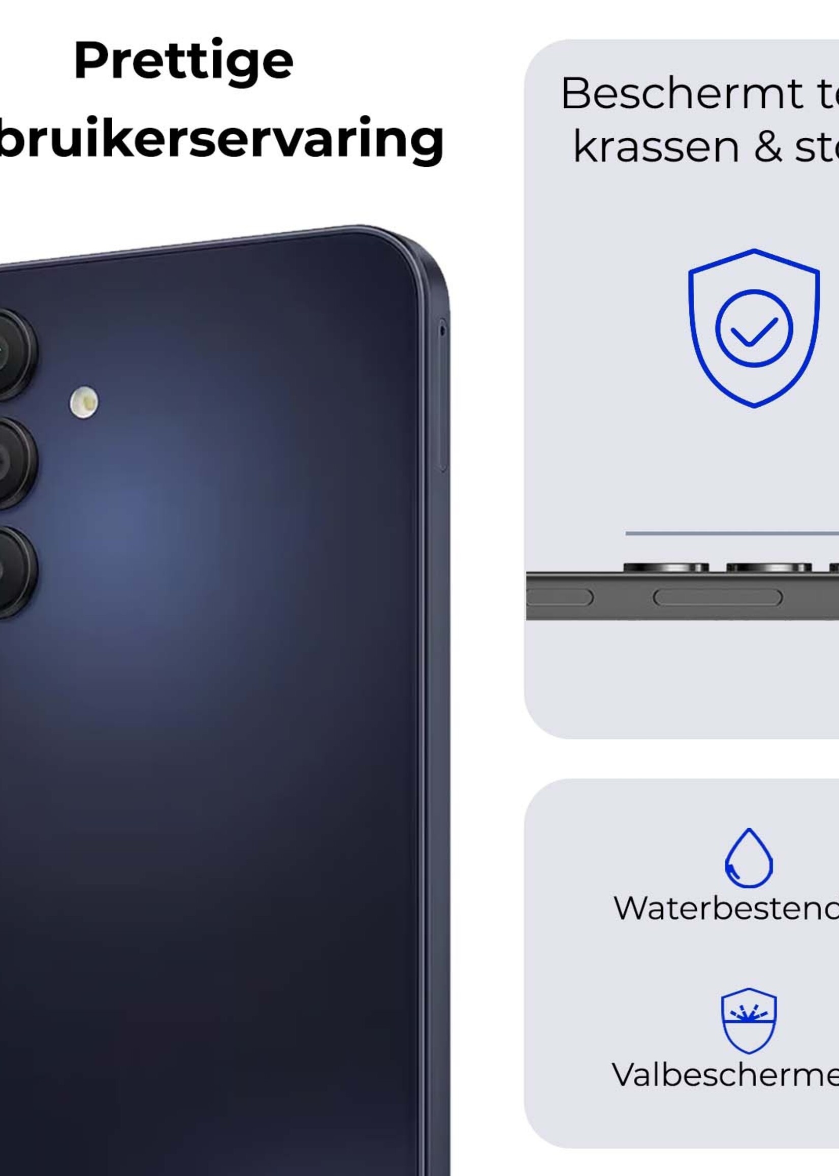 BTH Screenprotector Geschikt voor Samsung A15 Camera Lens Screenprotector Glas - Screenprotector Geschikt voor Samsung Galaxy A15 Screenprotector Camera Protector Gehard Glas - 3 PACK
