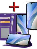BTH BTH Samsung Galaxy A15 Hoesje Bookcase Met Screenprotector - Paars