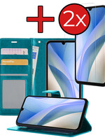 BTH BTH Samsung Galaxy A15 Hoesje Bookcase Met 2x Screenprotector - Turquoise